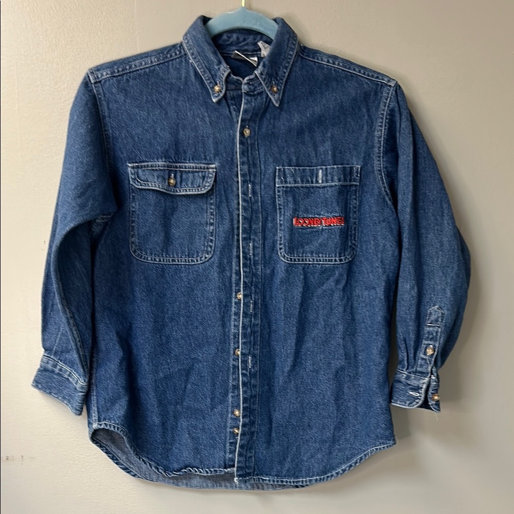 Looney Tunes Kids Blue Denim Shirt vintage